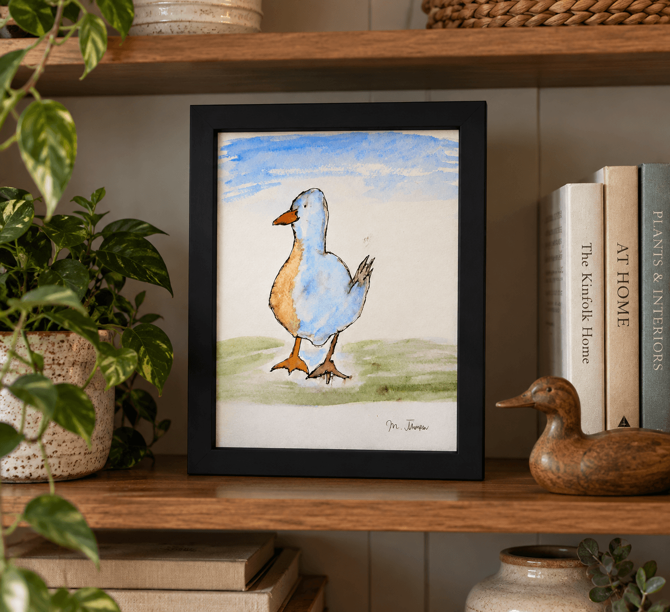 Puddle Duck Watercolor Print  by Canadian artist Mark Thompson